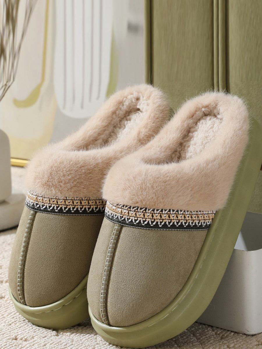 Women Winter Plush Platform Indoors Slippers