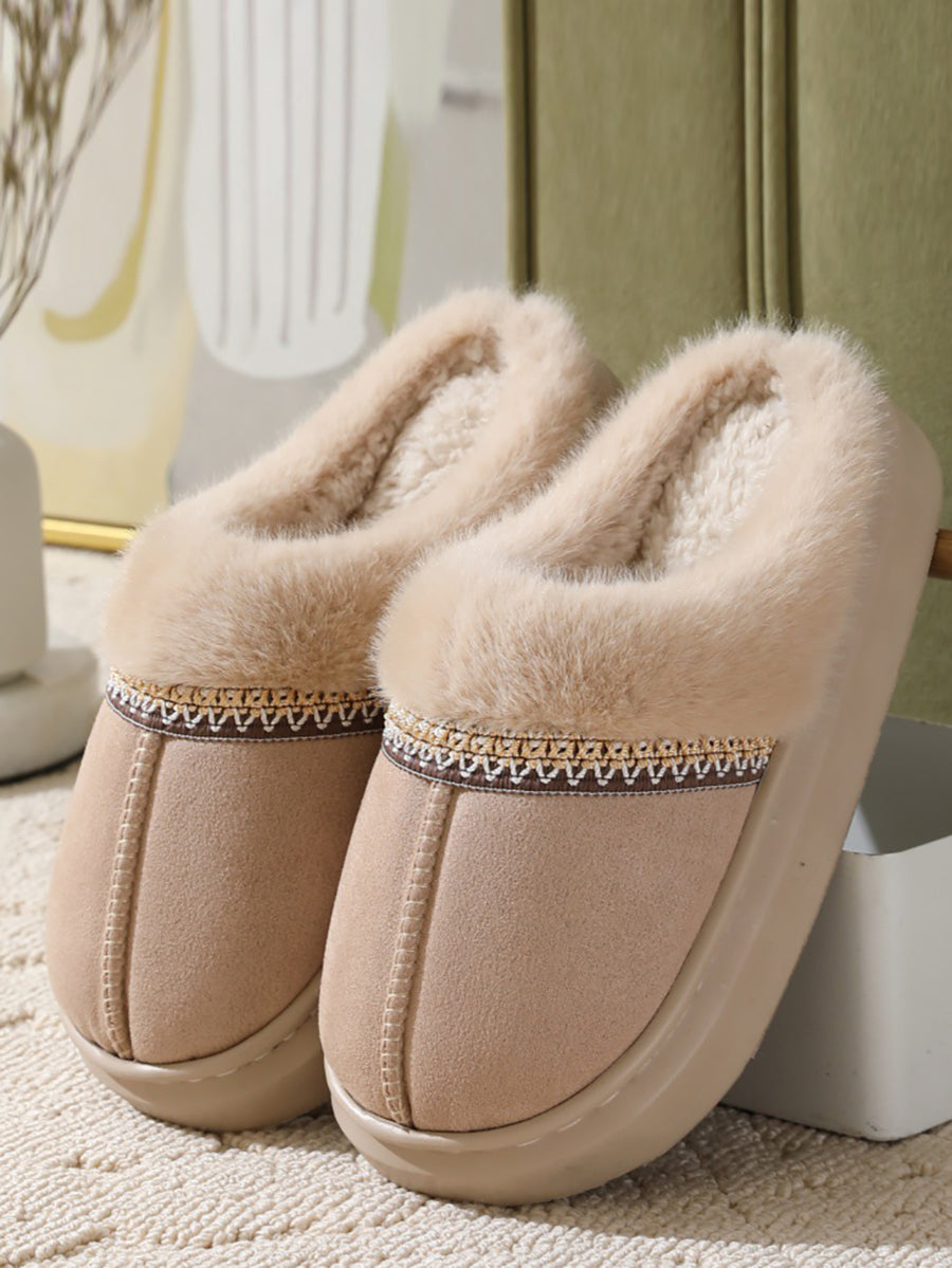 Women Winter Plush Platform Indoors Slippers