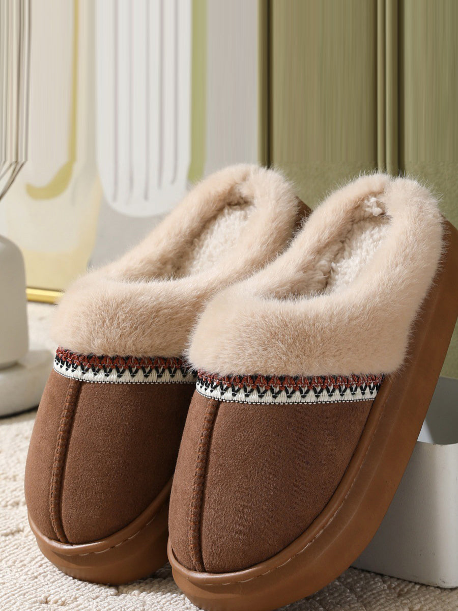 Women Winter Plush Platform Indoors Slippers