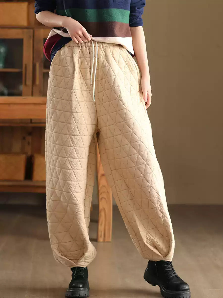 Women Winter Retro Casual Cotton Harem Pants