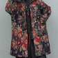 Women Autumn Retro Flower Turn-down Collar Padded Coat