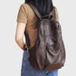 Women Retro Leather Spliced Backpack