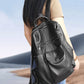 Women Retro Leather Spliced Backpack