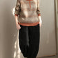 Women Autumn Casual Stripe Colorblock Stand Collar Sweater