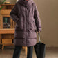 Women Winter Casual Solid Hooded Down Coat