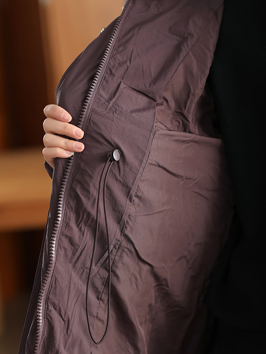 Women Winter Casual Solid Hooded Down Coat