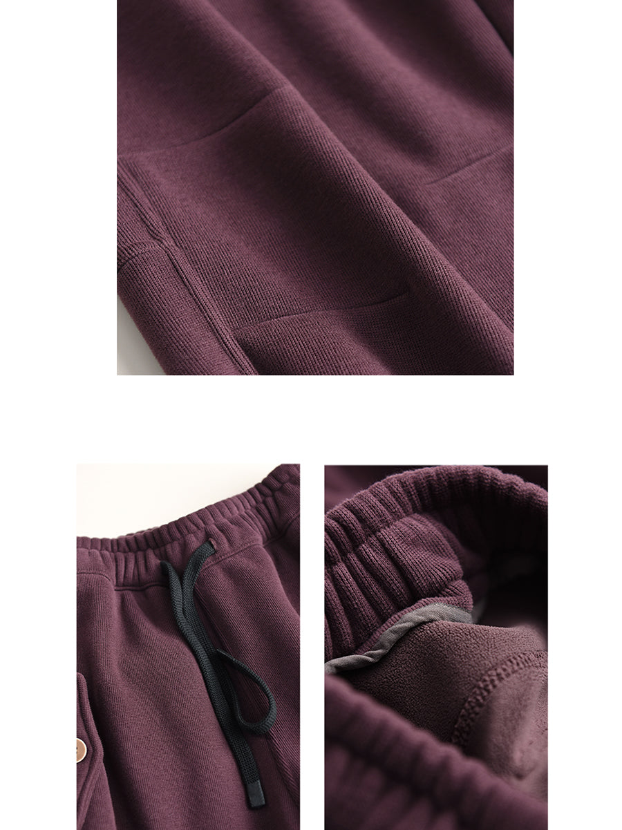 Women Winter Pure Color Fleece-lined Cotton Harem Pants