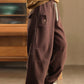 Women Winter Pure Color Fleece-lined Cotton Harem Pants