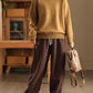 Women Winter Pure Color Fleece-lined Cotton Harem Pants