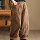 Women Winter Retro Solid Padded Harem Pants