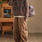 Women Winter Retro Solid Padded Harem Pants