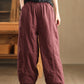 Women Winter Retro Solid Padded Harem Pants