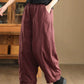 Women Winter Retro Solid Padded Harem Pants