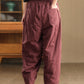 Women Winter Retro Solid Padded Harem Pants