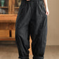 Women Winter Retro Solid Padded Harem Pants