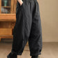 Women Winter Retro Solid Padded Harem Pants