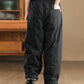 Women Winter Retro Solid Padded Harem Pants