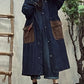 Women Autumn Retro Colorblock Hooded Denim Coat