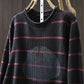 Women Autumn Artsy Stripe Pumpkin O-Neck Knit Sweater