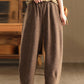 Women Winter Pure Color Thick Harem Pants