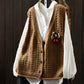 Women Casual Autumn Cotton V-Neck Cable Knit Vest