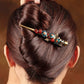 Retro Cloisonne Flower Bead Alloy Hair Clip