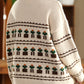 Women Autumn Artsy Jacquard Knit O-Neck Sweater