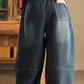 Women Winter Casual Denim Fleece-lined Straight Pants