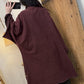 Women Winter Retro Solid Cotton O-Neck Sweatshirt