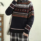 Women Autumn Artsy O-Neck Knit Sweater