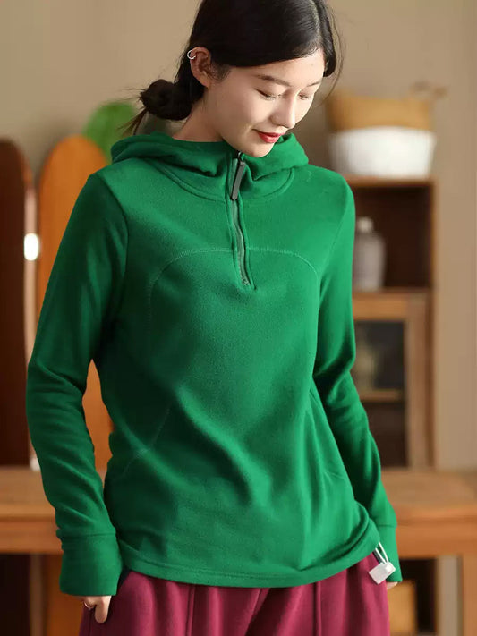 Women Winter Casual Hooded Fleece Sweatshirt