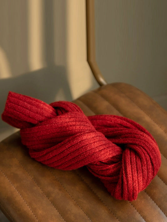 Winter Pure Color Knit Warm Scarf