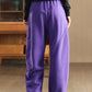 Women Winter Pure Color Fleece-lined Straight Pants