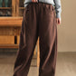 Women Winter Pure Color Fleece-lined Straight Pants