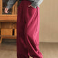 Women Winter Pure Color Fleece-lined Straight Pants