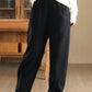 Women Winter Pure Color Fleece-lined Straight Pants