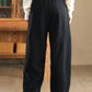 Women Winter Pure Color Fleece-lined Straight Pants