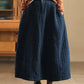 Women Autumn Casual Solid A-Shape Padded Skirt