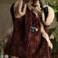 Women Ethnic Flower Fleece Spliced Corduroy Padded Coat