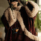 Women Ethnic Flower Fleece Spliced Corduroy Padded Coat