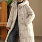 Women Winter Casual Solid Hooded Long Down Coat