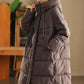 Women Winter Casual Solid Hooded Long Down Coat