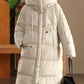 Women Winter Casual Solid Hooded Long Down Coat