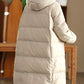 Women Winter Casual Solid Hooded Long Down Coat