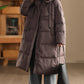 Women Winter Casual Solid Hooded Long Down Coat