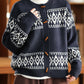 Women Autumn Artsy O-Neck Jacquard Sweater