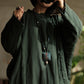 Women Vintage Autumn Solid Linen Robe Coat