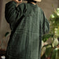 Women Vintage Autumn Solid Linen Robe Coat