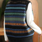 Women Vintage Winter O-Neck Stripe Knit Vest