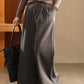 Women Winter Plaid Wide-leg Fleece Pants